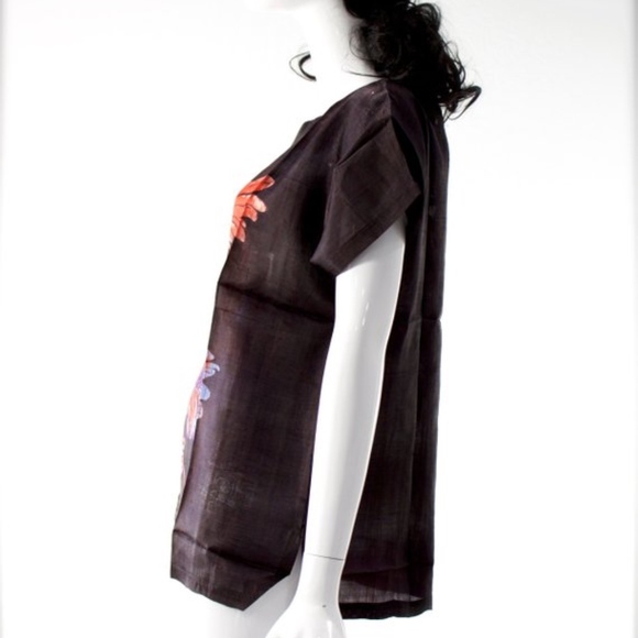 VTG 70's India Hand Blocked SILK Shirt - Picture 3 of 5